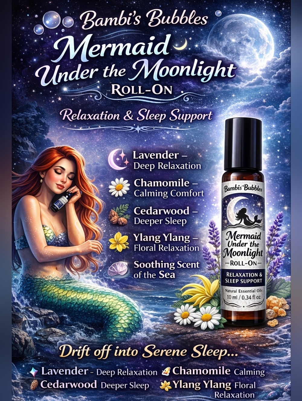 Mermaid Under the Moonlight Roll-On - Relaxation & Sleep Support